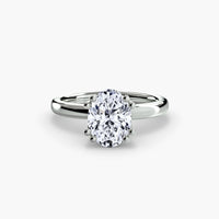 Double Prong Oval Solitaire ring