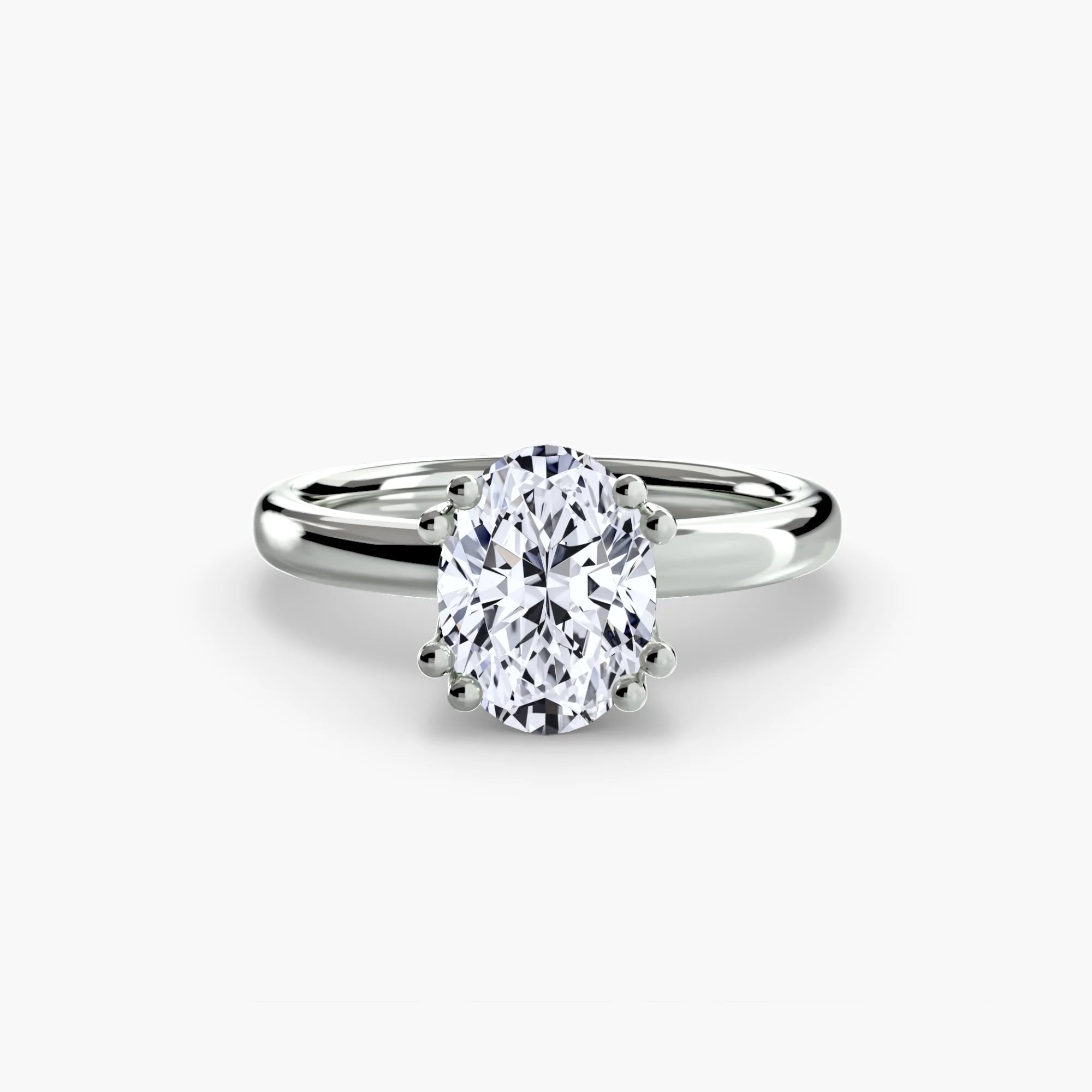 Double Prong Oval Solitaire ring