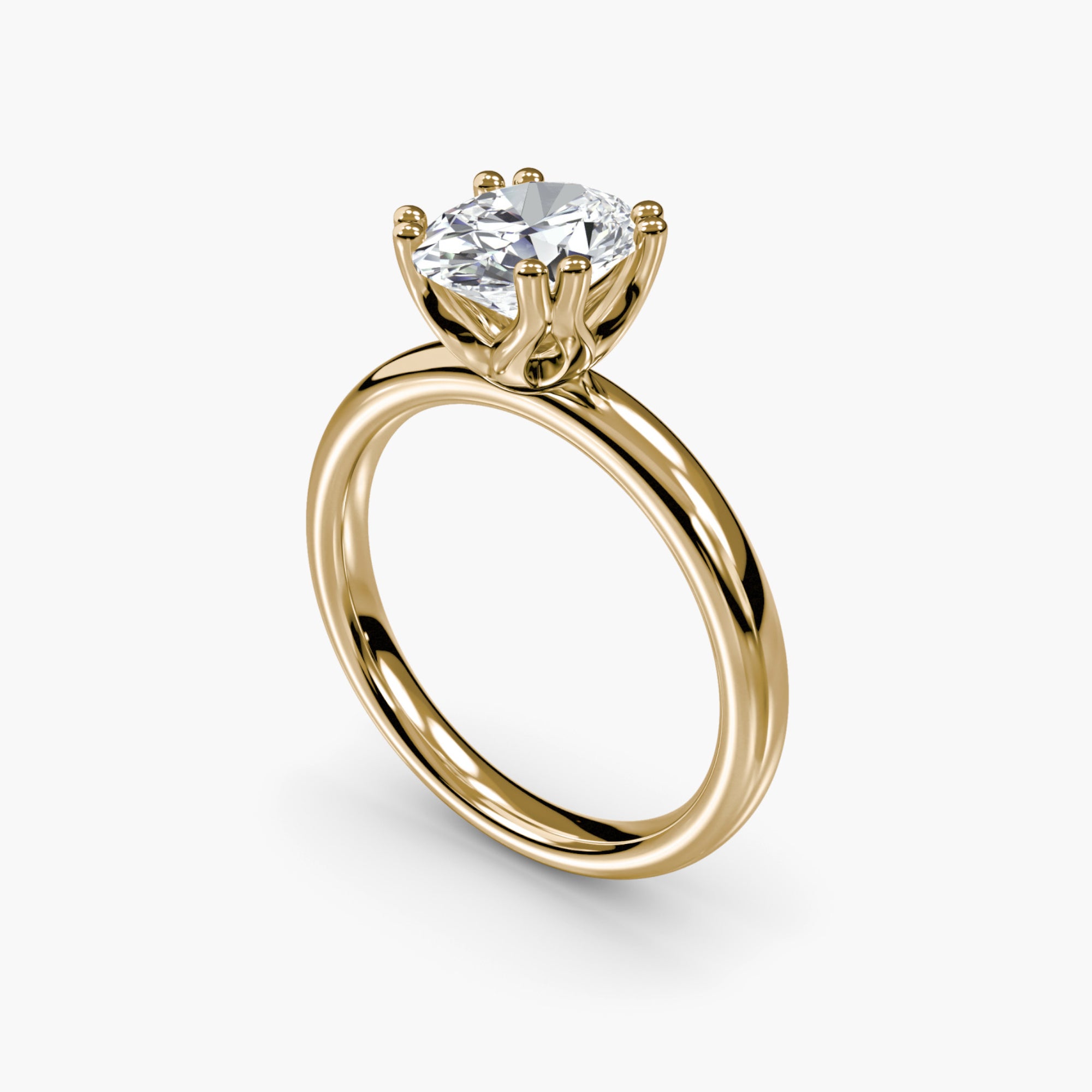 Double Prong Oval Solitaire ring
