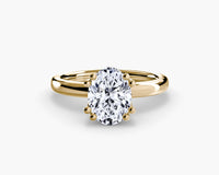 Double Prong Oval Solitaire ring