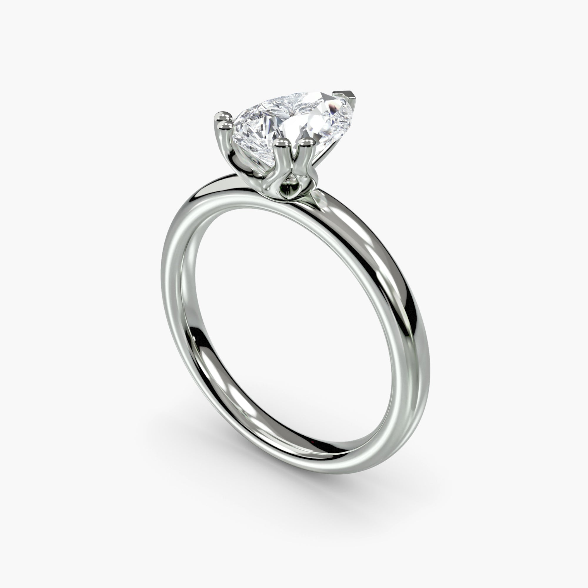 Double Prong Pear Solitaire ring