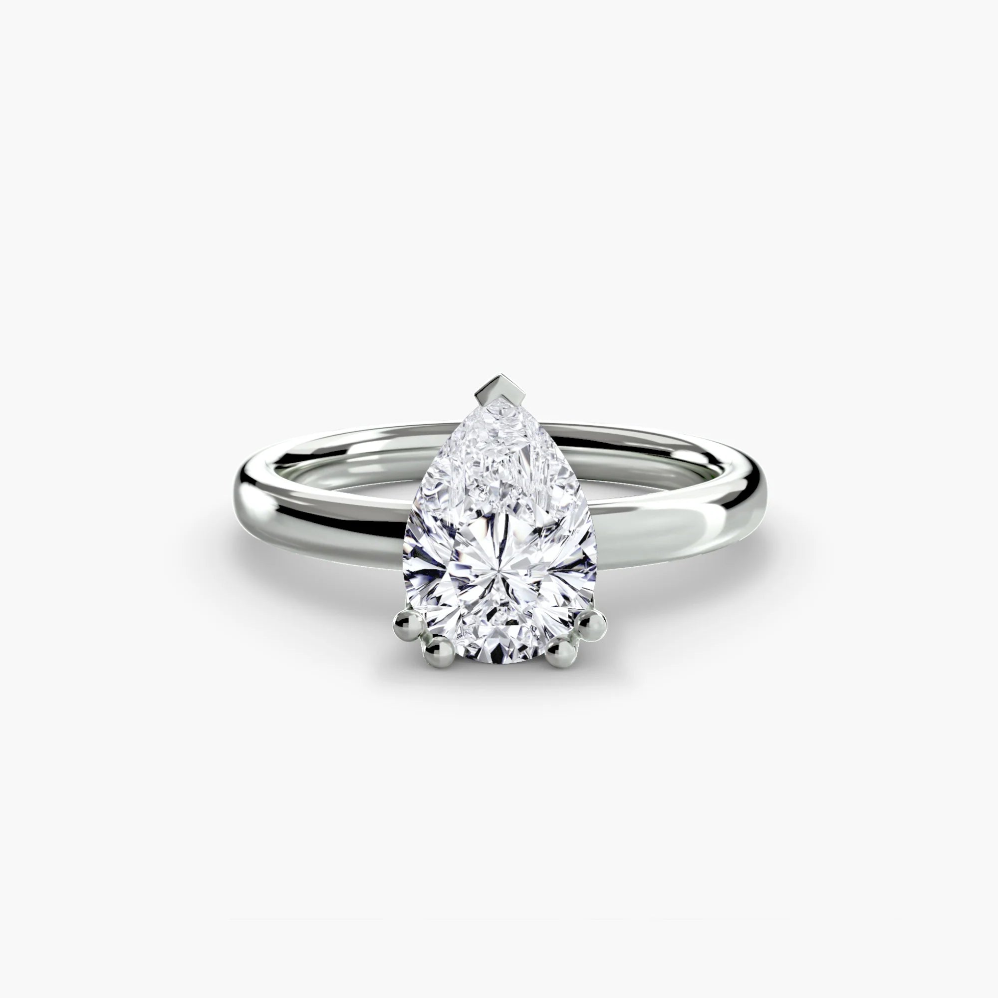 Double Prong Pear Solitaire ring