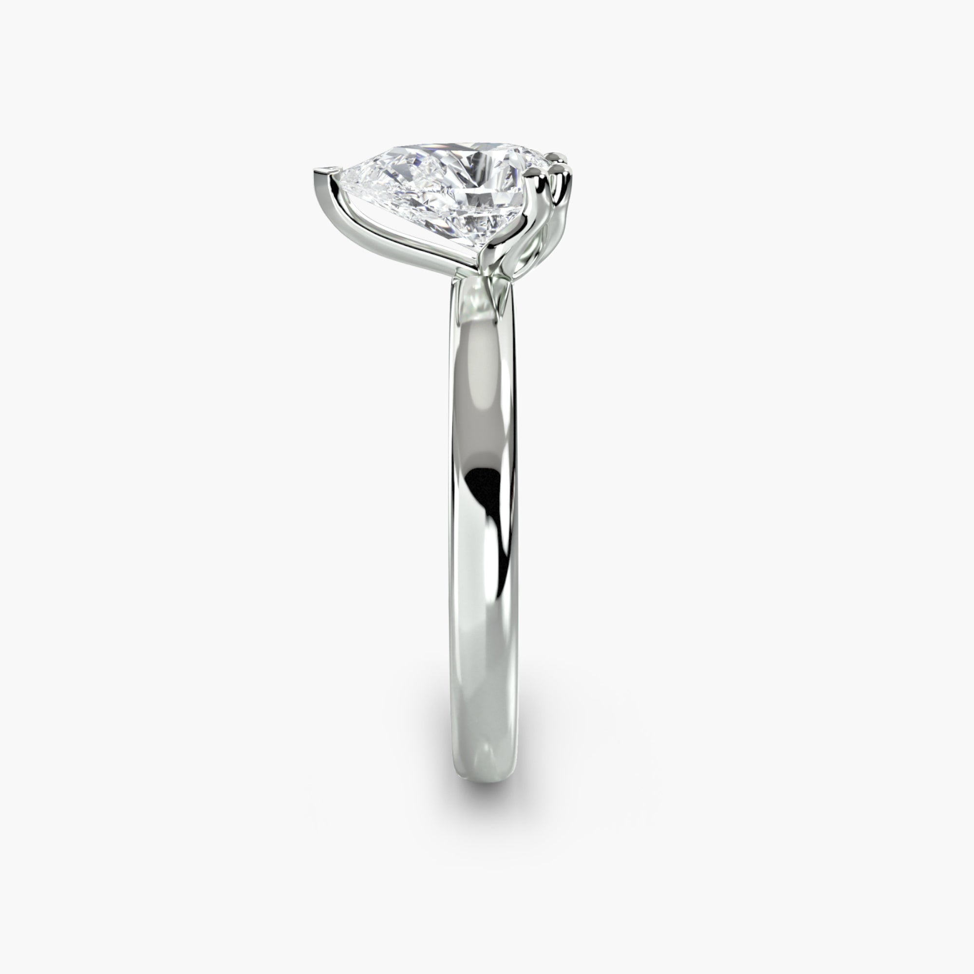 Double Prong Pear Solitaire ring