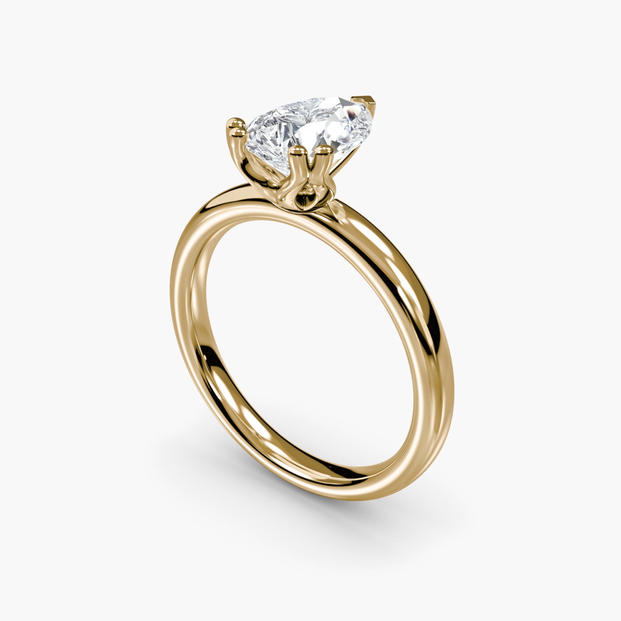 Double Prong Pear Solitaire ring