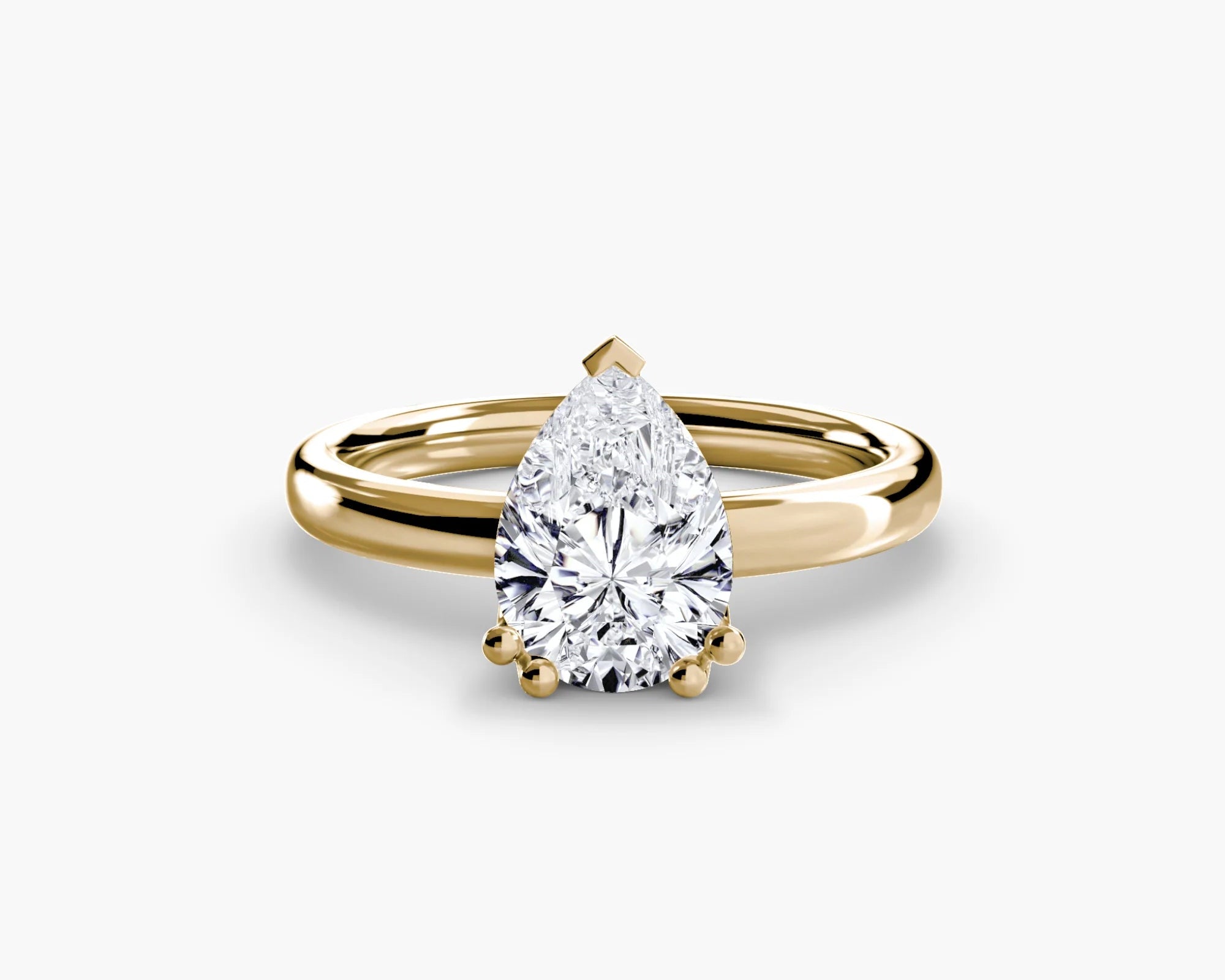 Double Prong Pear Solitaire ring