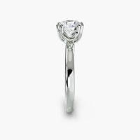Double Prong Round Solitaire ring