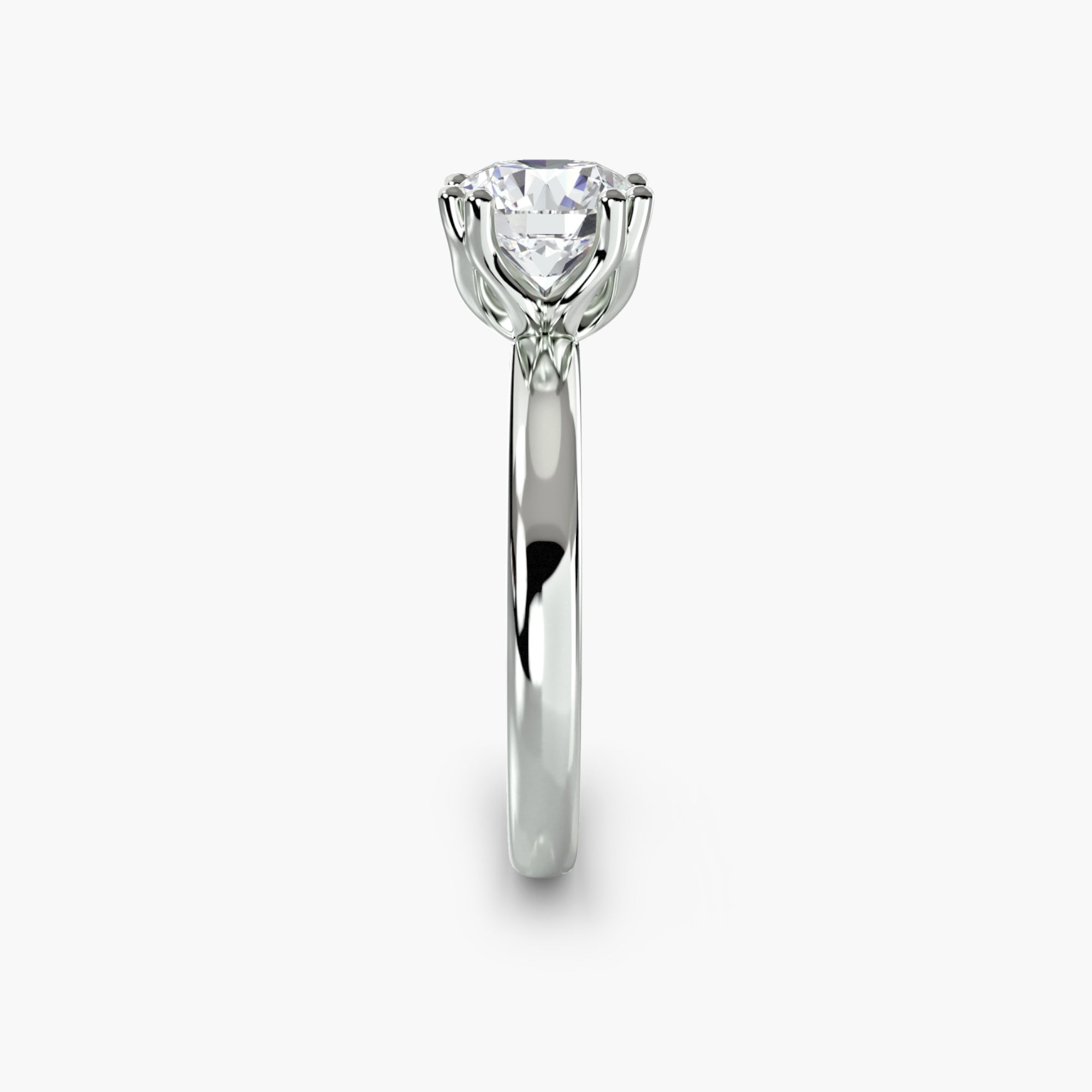 Double Prong Round Solitaire ring