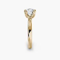 Double Prong Round Solitaire ring