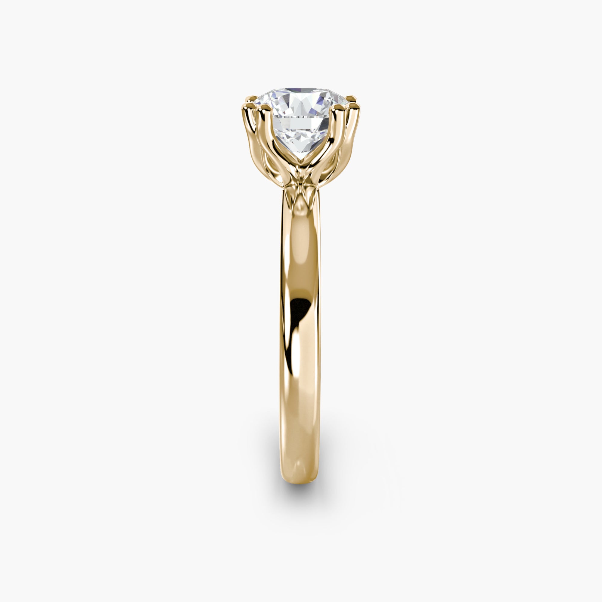 Double Prong Round Solitaire ring