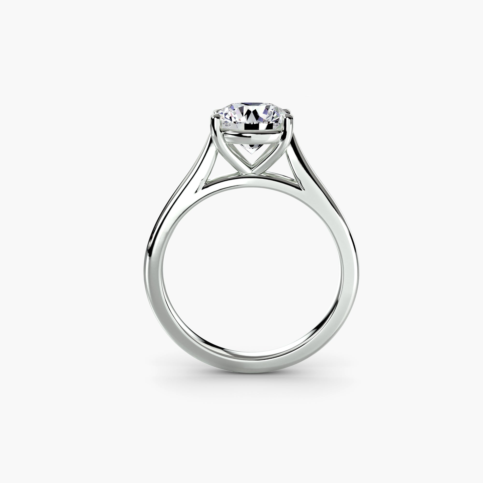 Classic Round Cathedral Engagement Ring