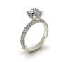 Celeste Round Gallery Three Row Micro pavé Engagement Ring