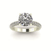 Celeste Round Gallery Three Row Micro pavé Engagement Ring
