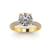 Celeste Round Gallery Three Row Micro pavé Engagement Ring