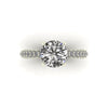 Celeste Round Gallery Three Row Micro pavé Engagement Ring