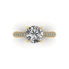 Celeste Round Gallery Three Row Micro pavé Engagement Ring