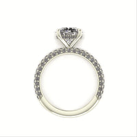 Celeste Round Gallery Three Row Micro pavé Engagement Ring