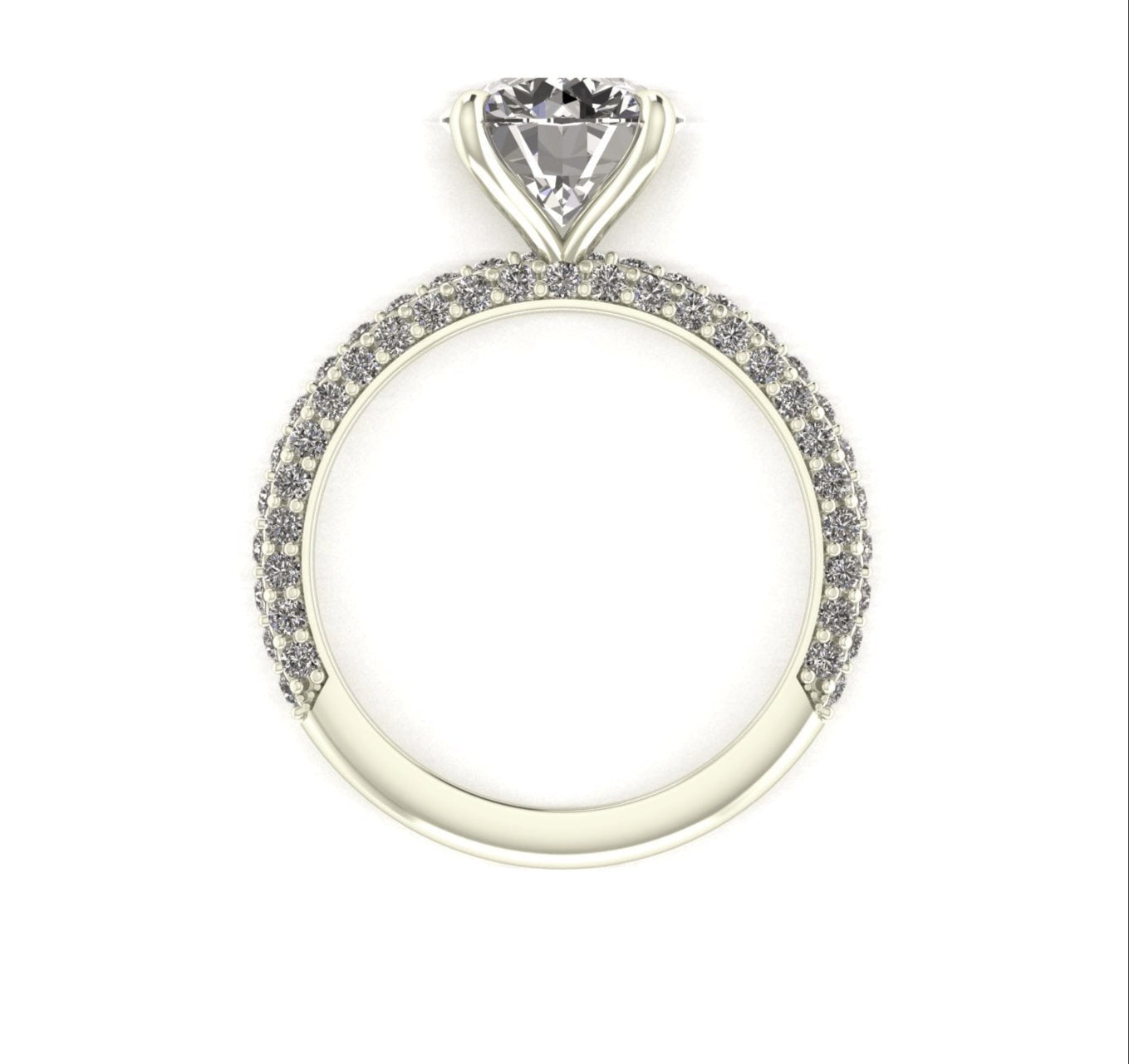 Celeste Round Three Row Micro Pavé Engagement Ring