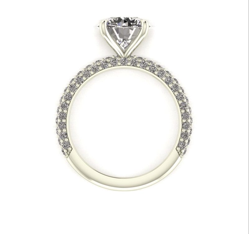 Celeste Round Three Row Micro Pavé Engagement Ring