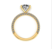 Celeste Round Three Row Micro Pavé Engagement Ring