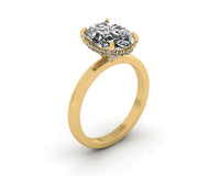 Oval Diamond Set Prongs Gallery Engagement Ring
