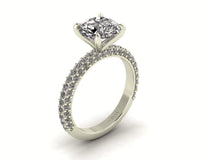 Celeste Round Three Row Micro Pavé Engagement Ring