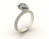 Celeste Pear Gallery Three Row Micro Pavé Engagement Ring