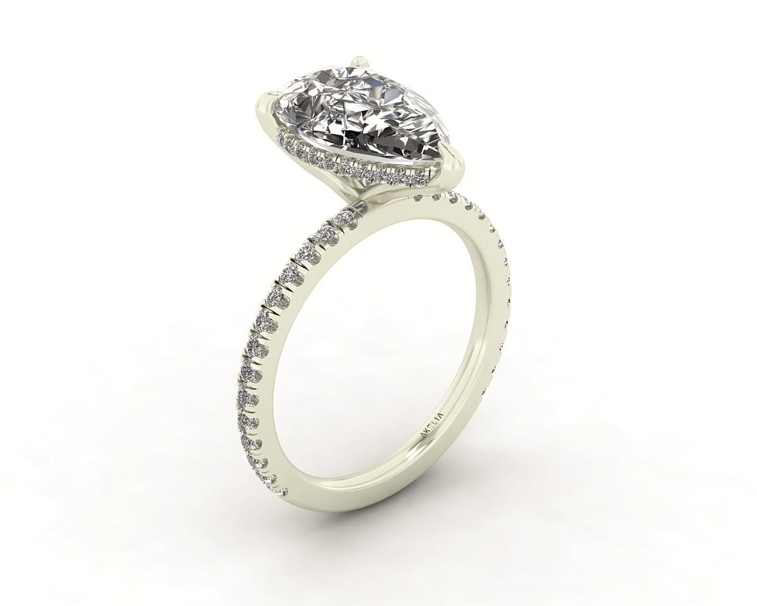 Classic Pear Gallery With Diamond Shank