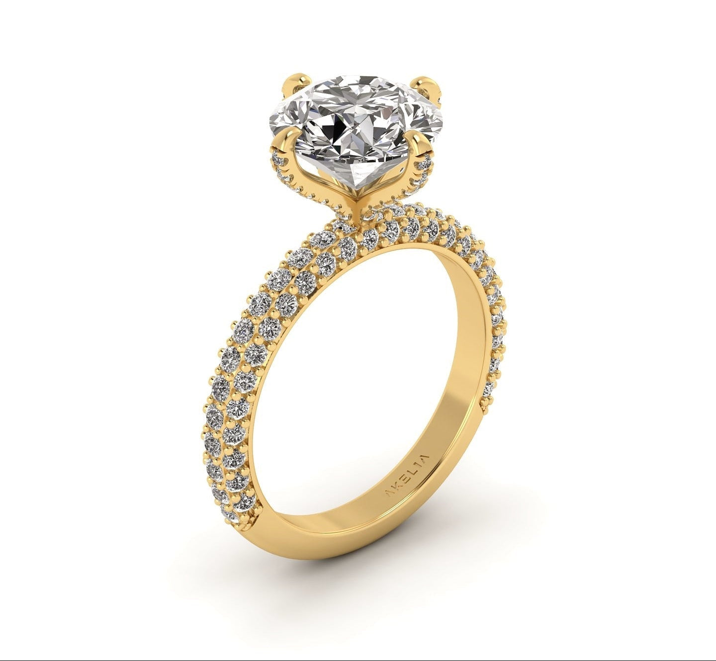 Lumiére Three Row Engagement Ring
