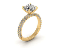 Celeste Round Three Row Micro Pavé Engagement Ring