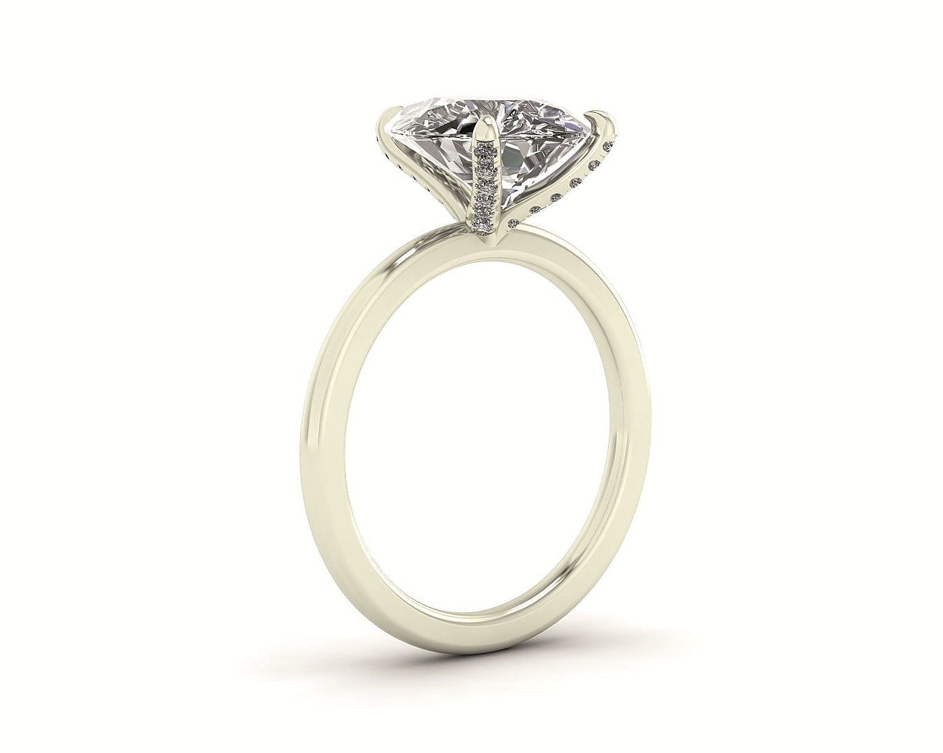 Pear Diamond Set Prongs Solitaire Engagement Ring