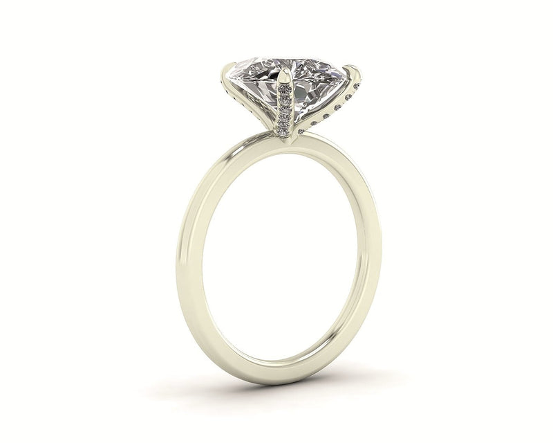 Pear Diamond Set Prongs Solitaire Engagement Ring