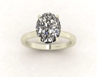 Oval Diamond Set Prongs Solitaire Engagement Ring