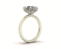 Oval Diamond Set Prongs Gallery Engagement Ring