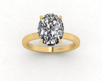 Oval Diamond Set Prongs Solitaire Engagement Ring