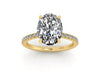 Oval Diamond Set Prongs Engagement Ring with Pavé Band