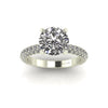 Celeste Round Three Row Micro Pavé Engagement Ring