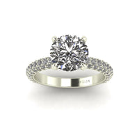Celeste Round Three Row Micro Pavé Engagement Ring