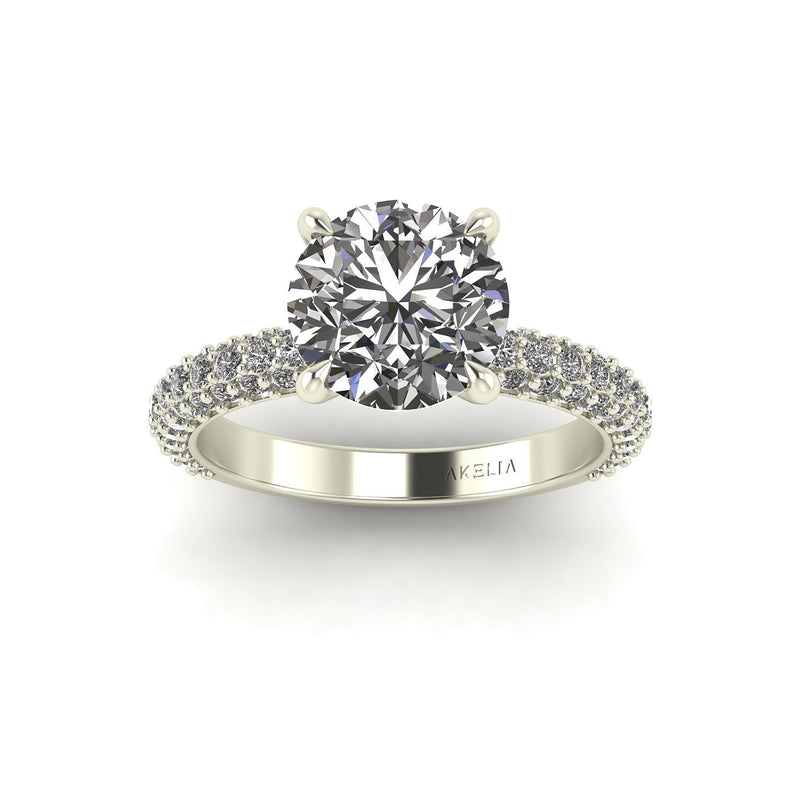 Celeste Round Three Row Micro Pavé Engagement Ring