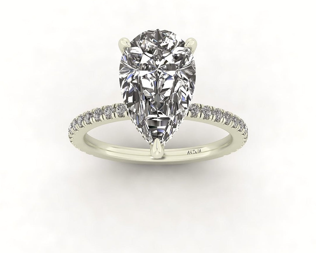 Classic Pear Gallery With Diamond Shank