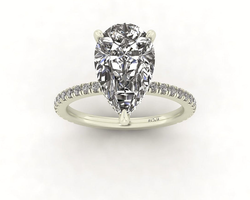 Classic Pear Gallery With Diamond Shank