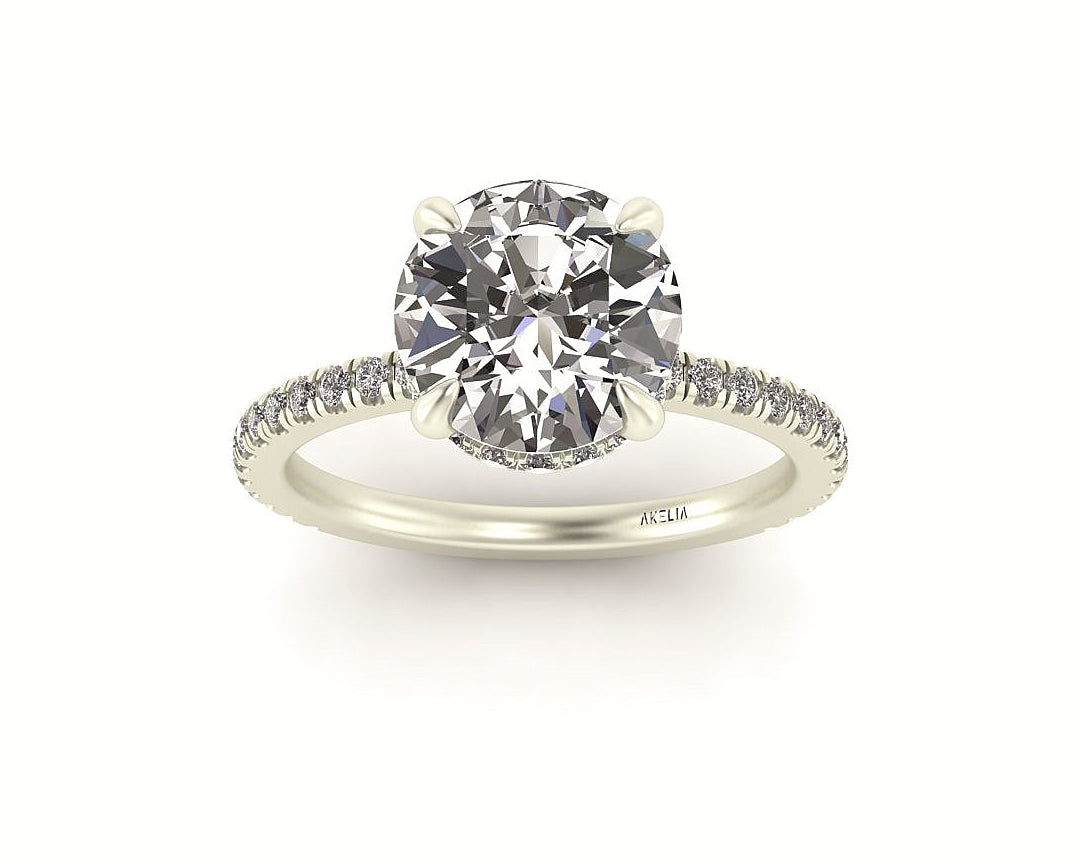 Classic Round Hidden Hallo With Diamond shank