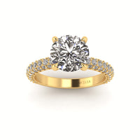 Celeste Round Three Row Micro Pavé Engagement Ring