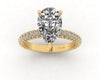 Celeste Pear Gallery Three Row Micro Pavé Engagement Ring