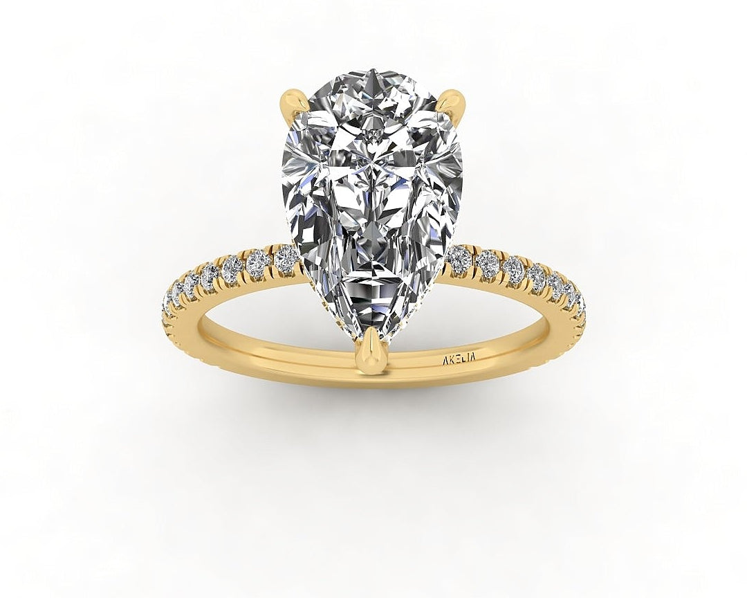 Classic Pear Gallery With Diamond Shank