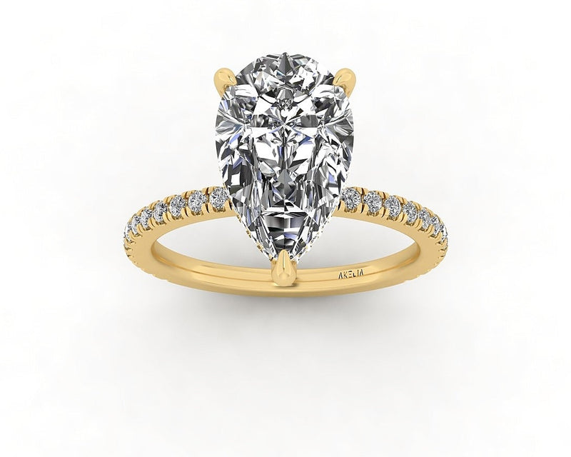 Classic Pear Gallery With Diamond Shank