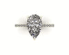 Pear Diamond Set Prongs Gallery Engagement Ring with Pavé Band