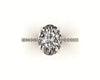 Oval Diamond Set Prongs Engagement Ring with Pavé Band