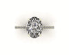 Oval Diamond Set Prongs Gallery Engagement Ring with Pavé Band