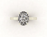 Oval Diamond Set Prongs Solitaire Engagement Ring