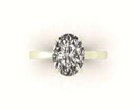 Oval Diamond Set Prongs Gallery Engagement Ring